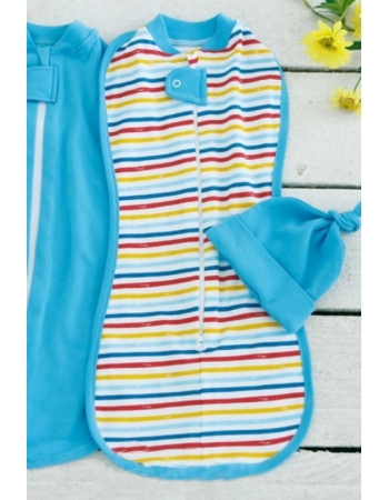 Пеленка кокон для новорожденных на молнии, Rainbow Stripe