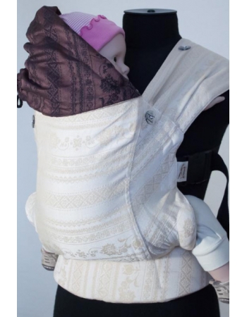 Эрго-рюкзак шарфовый с бамбуком двусторонний Karaush, Baked Milk/Black Coffee