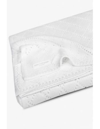 Плед для новорожденного бамбуковый вязаный Jollein, белый, средний