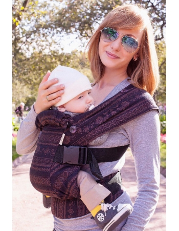 Эрго-рюкзак Karaush шарфовый с бамбуком, Black Coffee