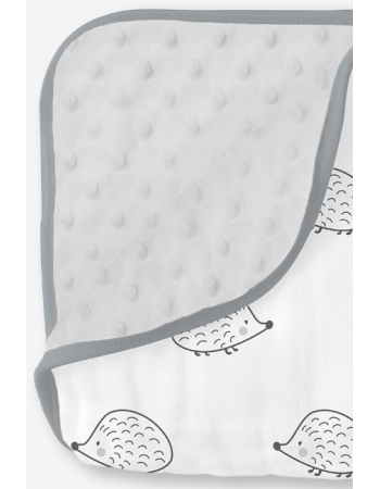 Одеяло муслиновое с флисом SwaddleDesigns Snuggle Blanket, Black Hedgehog