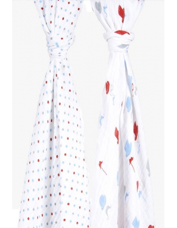 Пеленки муслиновые для новорожденных большие, Bébé au Lait Bowler/Polka