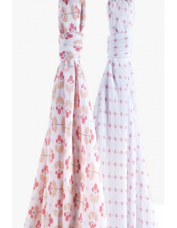 Пеленки муслиновые для новорожденных Bébé au Lait большие набор 2, Dewberry/Lattice