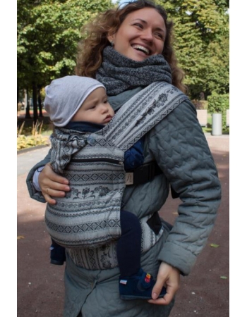 Эрго-рюкзак Карауш шарфовый с бамбуком, Elegance Black