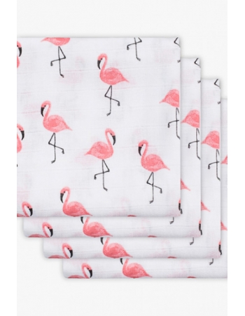 Муслиновые пеленки для новорожденного Jollein средние, Tropical Flamingo