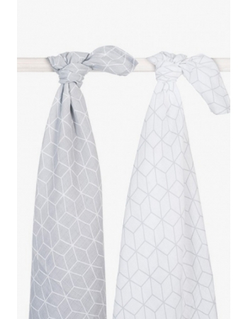Муслиновые пеленки для новорожденного Jollein большие, Graphic Grey