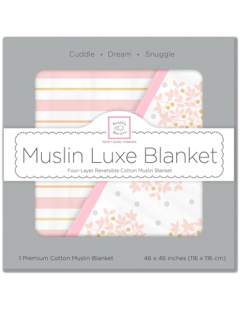 Муслиновое одеяло SwaddleDesigns, цвет Heavenly Floral Pink