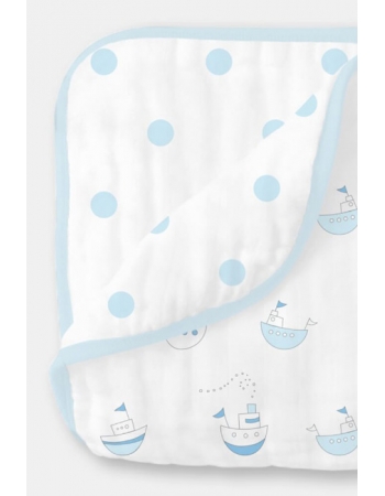 Одеяло муслиновое SwaddleDesigns, Little Ships Blue