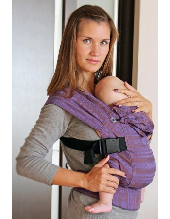 Эрго рюкзак шарфовый с бамбуком Карауш, Plum Branch Black