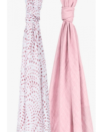 Пеленки муслиновые для новорожденных Bébé au Lait большие набор 2, Rose Quartz/Petal