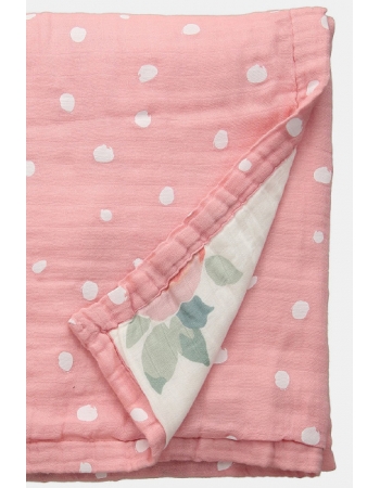 Одеяло из муслина с бамбуком Bebe au Lait, цвет Rosy and Dewdrops