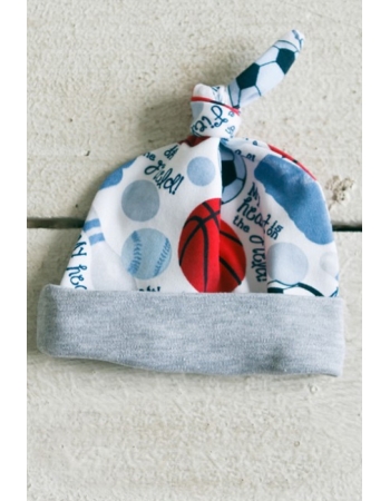 Шапочка-узелок для новорожденного, Football