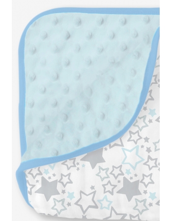 Муслиновое одеяло с флисом SwaddleDesigns Snuggle Blanket, Starshine Shimmer Blue