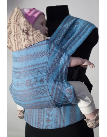 Эрго-рюкзак Karaush шарфовый с бамбуком двусторонний, Toffee/Turquoise