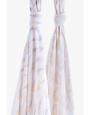 Пеленки для новорожденных из муслина Bébé au Lait, большие, Wildflower and Halo