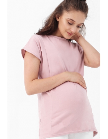 Футболка для беременных и кормящих, розовая