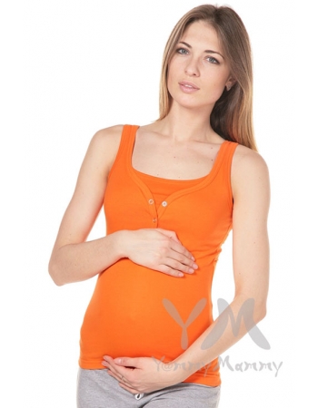 Майка поло для кормящих и беременных, оранжевая