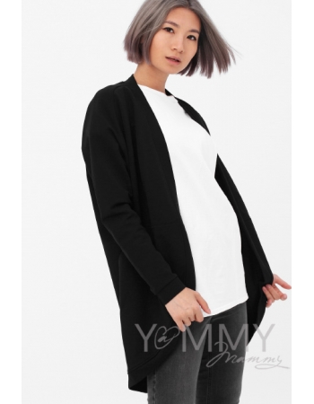 Кардиган для кормящих и беременных с карманами, цвет черный