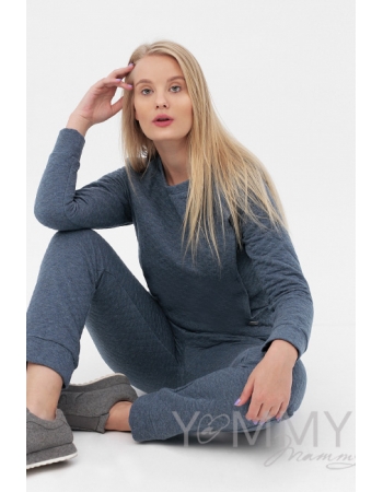 Костюм для беременных и кормящих, индиго меланж