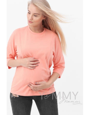 Лонгслив для беременных и кормящих, цвет персиковый