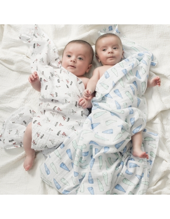 Муслиновые пеленки для новорожденных Aden&Anais, большие, набор 2, Wales+Boats