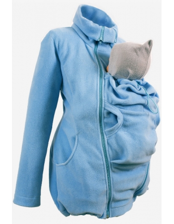 Флисовая слингокуртка и куртка для беременных, голубой