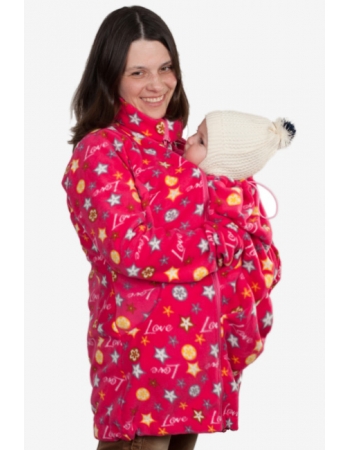 Флисовая слингокуртка и куртка для беременных, розовые звезды