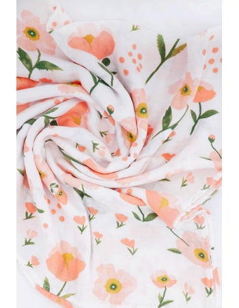 Муслиновая пеленка для новорожденных с бамбуком Diva, Pink Flower