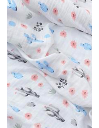 Муслиновая пеленка для новорожденных с бамбуком Diva, Grey Cactus