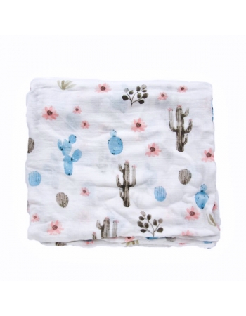 Муслиновая пеленка для новорожденных с бамбуком Diva, Grey Cactus