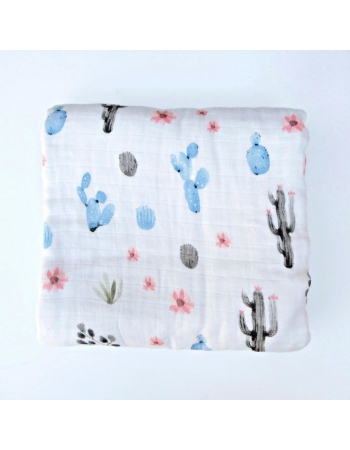 Муслиновая пеленка для новорожденных с бамбуком Diva, Grey Cactus