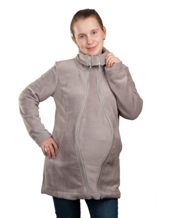 Флисовая слингокуртка и куртка для беременных, дымчатый