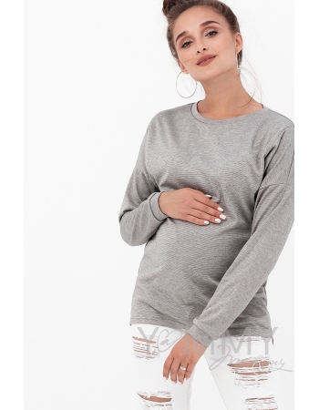 Джемпер для кормящих и беременных, цвет серый меланж