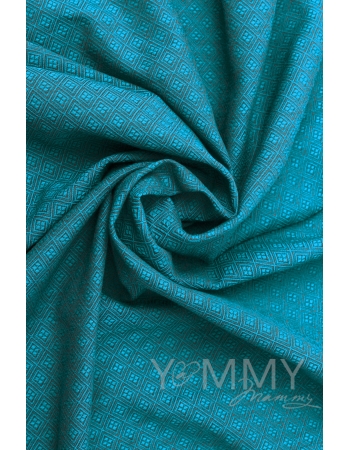 Слинг-шарф алмазного плетения YammyMammy, бирюзовый/темно-серый