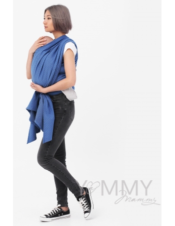 Слинг-шарф алмазного плетения YM, цвет васильковый/темно-серый