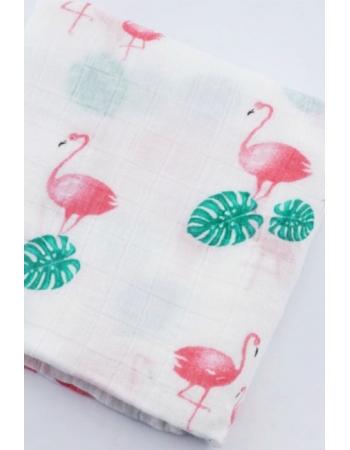 Муслиновая пеленка для новорожденных с бамбуком Diva большая, Flamingo Bamboo