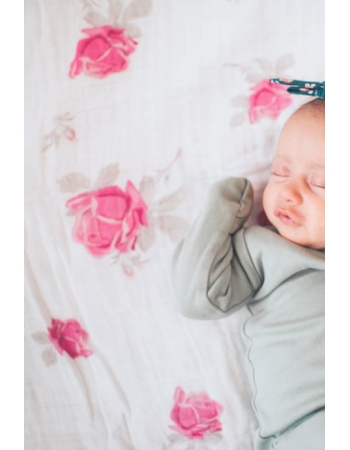 Муслиновая пеленка для новорожденных с бамбуком Diva большая, Rose Bamboo