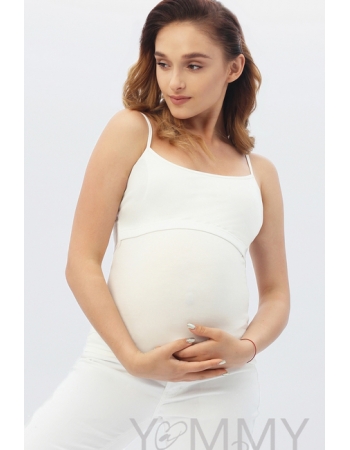 Топ на бретельках для беременных и кормящих, экрю