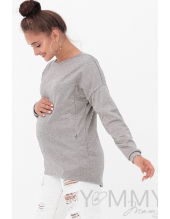 Джемпер для кормящих и беременных, цвет серый меланж