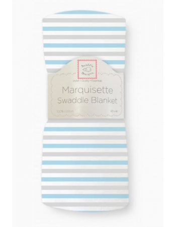 Пеленка детская тонкая SwaddleDesigns Маркизет Simple Stripes Pstl Blue