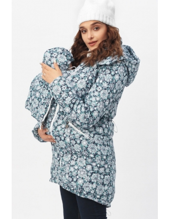 Слингокуртка зимняя 3 в 1, цвет синяя со снежинками