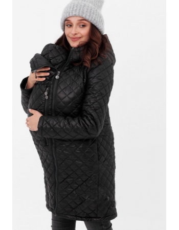 Слингокуртка зимняя 3 в 1, черная стеганая