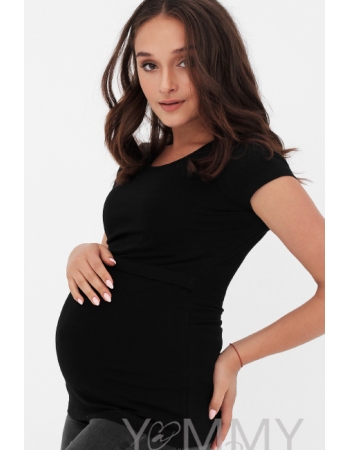 Футболка для кормящих и беременных, цвет черный
