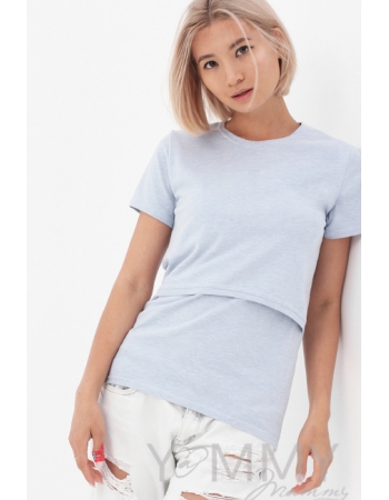 Футболка для кормящих и беременных, цвет голубой меланж