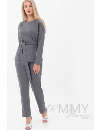 Костюм для беременных и кормящих, цвет серый меланж
