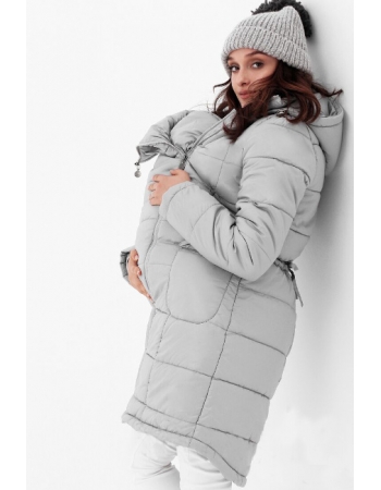 Слингокуртка-слингопальто зимняя 3в1, цвет светло-серый
