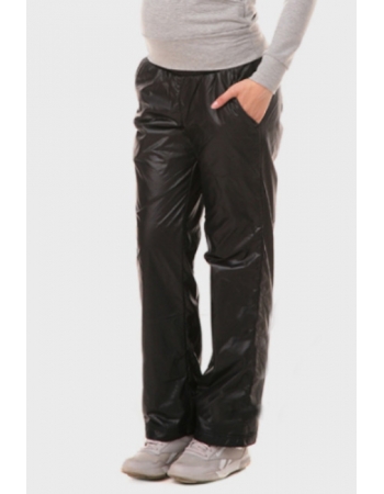 Брюки для беременных и после родов, на флисовой подкладке универсальные черные с блеском