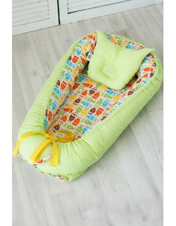 Кокон-гнездышко для новорожденных Babynest Owl sand