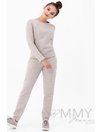 Костюм для кормящих и беременных, бежевый меланж