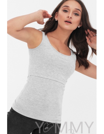 Майка для кормящих и беременных, серый меланж
